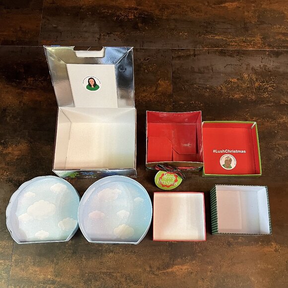 4 Empty Xmas Gift Boxes for Reuse, Storage, etc: 2 LUSH/1 Philosophy/1 Jeanmarie - Picture 3 of 4